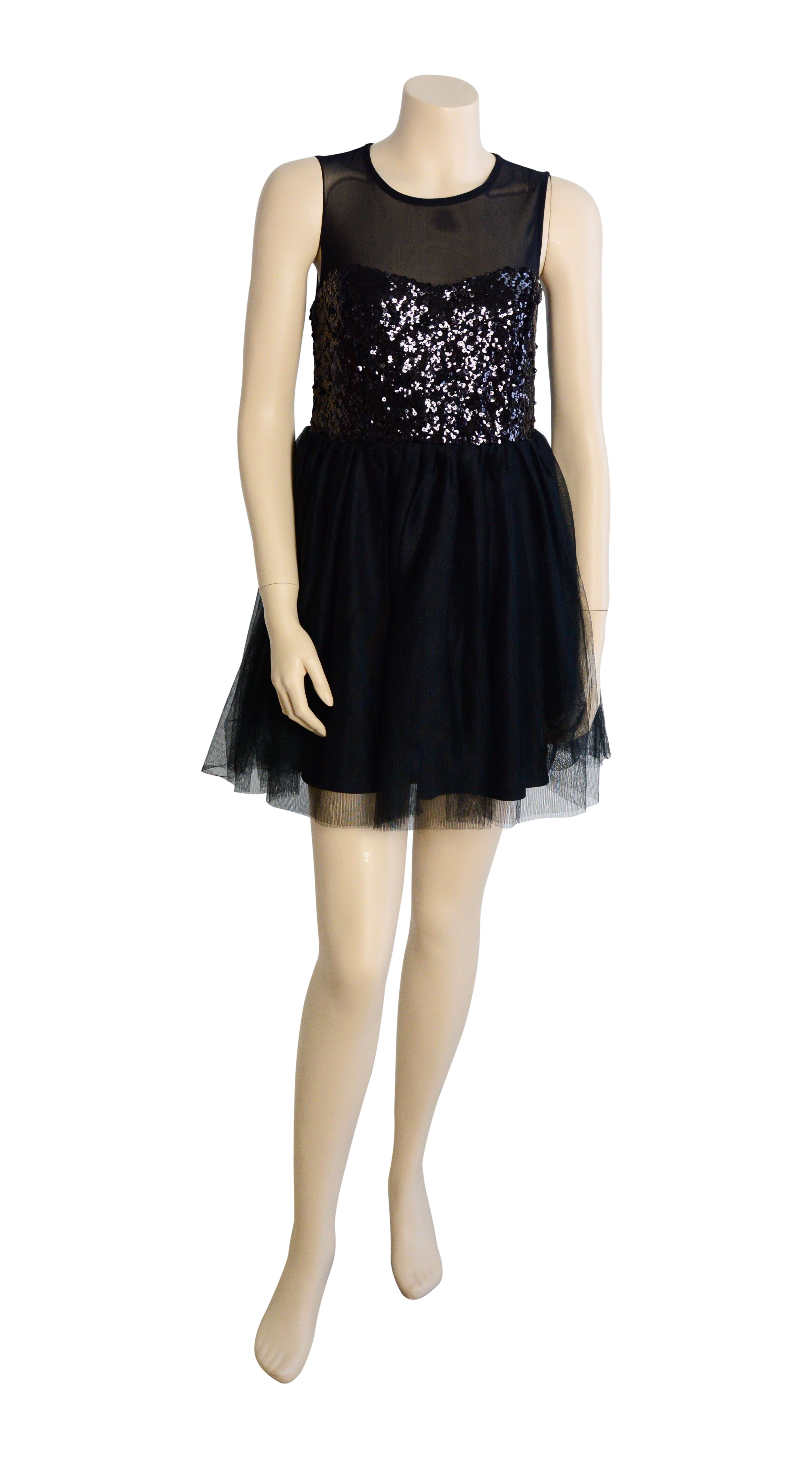 Womens ASOS Black Sequin Babydoll Party Dress Size 12 eBay